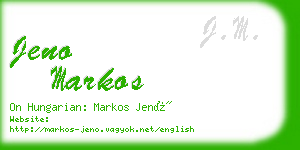 jeno markos business card